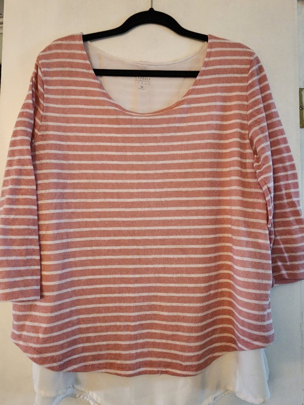Striped layered-look blouse